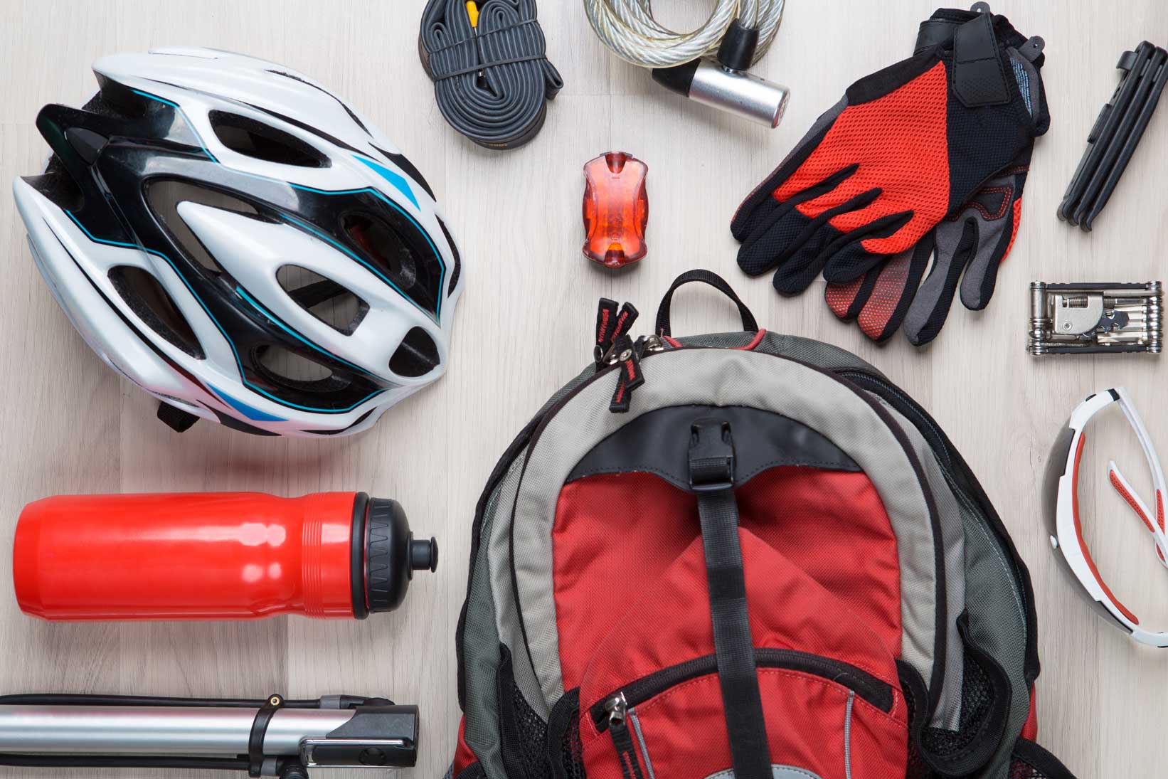 Picture top of biker accessories